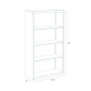 Four-Shelf Metal Bookcase, 34.5" x 13" x 60", Black