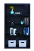 Four-Shelf Metal Bookcase, 34.5" x 13" x 60", Black