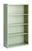 Four-Shelf Metal Bookcase, 34.5" x 13" x 60", Light Gray