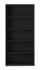 Five-Shelf Metal Bookcase, 34.5" x 13" x 72", Black
