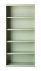 Five-Shelf Metal Bookcase, 34.5" x 13" x 72", Light Gray