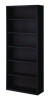 Six-Shelf Metal Bookcase, 34.5" x 13" x 82", Black