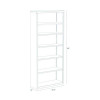 Six-Shelf Metal Bookcase, 34.5" x 13" x 82", Black