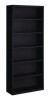 Six-Shelf Metal Bookcase, 34.5" x 13" x 82", Black