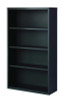 Four-Shelf Metal Bookcase, 34.5" x 13" x 60", Charcoal