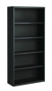 Five-Shelf Metal Bookcase, 34.5" x 13" x 72", Charcoal