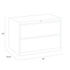 Lateral File, 2 Letter/Legal/A4 -Size File Drawers, Arctic Silver, 36" x 18.63" x 28"
