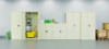 Jan/San Storage Cabinet, (3) Adjustable Half-Width Shelves, 36" x 18" x 80.5", Putty