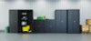 Jan/San Storage Cabinet, (3) Adjustable Half-Width Shelves, 36" x 18" x 80.5", Black
