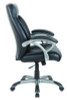 Alera Fulford Bonded Leather High-Back Managers Chair, Supports 275Lb, 18.62-22.56" Seat Height, Black Seat/Back, Silver Base