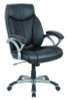 Alera Fulford Bonded Leather High-Back Managers Chair, Supports 275Lb, 18.62-22.56" Seat Height, Black Seat/Back, Silver Base