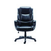 Alera Kirkdale Bonded Leather Manager Chair, Supports Up To 275 Lb, 16.18 To 22.76 Seat Height, Black Seat/Back, Black Base