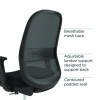 Alera Kempton Fabric Mesh Task Stool, Supports Up To 275 Lb, 26.57 To 33.62 Seat Height, Black Seat, Black Back, Black Base