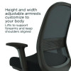 Alera Kempton Fabric Mesh Task Stool, Supports Up To 275 Lb, 26.57 To 33.62 Seat Height, Black Seat, Black Back, Black Base