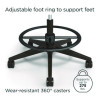 Alera Kempton Fabric Mesh Task Stool, Supports Up To 275 Lb, 26.57 To 33.62 Seat Height, Black Seat, Black Back, Black Base