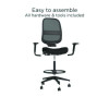 Alera Kempton Fabric Mesh Task Stool, Supports Up To 275 Lb, 26.57 To 33.62 Seat Height, Black Seat, Black Back, Black Base