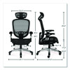 Alera Minerva Ergonomic Mesh Swivel Task Chair, Supports Up To 275Lb, 17.24 To 20.98 Seat Height, Gray Seat/Back, Silver Base