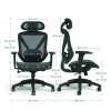 Alera Taunton Ergonomic Mesh Swivel Task Chair, Supports Up To 275Lb, 17.44 To 20.98 Seat Height, Black Seat/Back, Black Base
