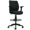 Alera Wessex Drafting Stool, Fabric, Supports Up To 275 Lb, 27.95 To 33.66 Seat Height, Black Seat, Black Back, Black Base