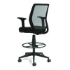 Alera Wessex Drafting Stool, Mesh Back, Supports Up To 275 Lb, 27.95 To 33.66 Seat Height, Black Seat, Black Back, Black Base