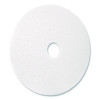 Polishing Pad, 18" Diameter, White, 5/Carton