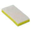 Resort Cut Scrub Sponge, Light Duty, 6.25" x 3.18", White/Yellow, 40/Carton