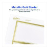 Business Cards With Metallic Gold Borders, Inkjet/Laser, 2 x 3.5, White, 10 Cards/Sheet, 10 Sheets/Pack