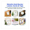 Business Cards With Metallic Gold Borders, Inkjet/Laser, 2 x 3.5, White, 10 Cards/Sheet, 10 Sheets/Pack