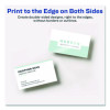 Print To The Edge Business Cards With Sure Feed Technology, 2 x 3.5, White, 8/Sheet, 20 Sheets/Pack