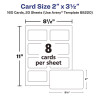 Print-To-The-Edge Business Cards With Rounded Corners, Inkjet, 2 x 3.5, White, 8 Cards/Sheet, 20 Sheets/Pack