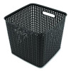 Plastic Weave Bin, Extra Large, 12.6" X 11.1" X 16.6", Black