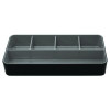 Fusion Five-Compartment Plastic Accessory Holder, Plastic, 12.25 x 6 x 2, Black/Gray