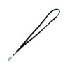 Metal Flat Clip Lanyard, 36" Long, Black, 100/Pack