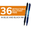 Soft Feel Ballpoint Pen Value Pack, Retractable, Medium 1 Mm, Black Ink, Black Barrel, 36/Pack