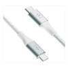 Boost Charge Braided Usb-C To Usb-C Cable, 6.6 Ft, White