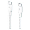 Boost Charge Braided Usb-C To Usb-C Cable, 100 W Power Delivery, 6.6 Ft, White, 2/Pack