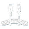 Boost Charge Braided Usb-C To Usb-C Cable, 100 W Power Delivery, 6.6 Ft, White, 2/Pack