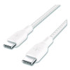 Boost Charge Braided Usb-C To Usb-C Cable, 100 W Power Delivery, 6.6 Ft, White, 2/Pack
