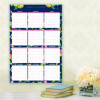 Day Designer Peyton Laminated Erasable Wall Calendar, Floral Artwork, 36 x 24, White/Navy Sheets, 12-Month (Jan To Dec): 2026