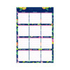Day Designer Peyton Laminated Erasable Wall Calendar, Floral Artwork, 36 x 24, White/Navy Sheets, 12-Month (Jan To Dec): 2026