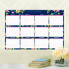 Day Designer Peyton Laminated Erasable Wall Calendar, Floral Artwork, 36 x 24, White/Navy Sheets, 12-Month (Jan To Dec): 2026
