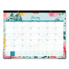 Reflections Desk Pad Calendar, Floral Artwork, 22 x 17, Assorted Sheet Colors, Black Binding, 12-Month (Jan To Dec): 2026