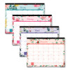 Reflections Desk Pad Calendar, Floral Artwork, 22 x 17, Assorted Sheet Colors, Black Binding, 12-Month (Jan To Dec): 2026