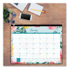 Reflections Desk Pad Calendar, Floral Artwork, 22 x 17, Assorted Sheet Colors, Black Binding, 12-Month (Jan To Dec): 2026