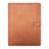 Asmbld Professional Faux Leather Padfolio, 8.5 x 11 Pad, 9.45 x 12.13, Snap Closure, Tan