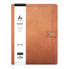 Asmbld Professional Faux Leather Padfolio, 8.5 x 11 Pad, 9.45 x 12.13, Snap Closure, Tan