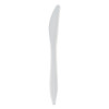 Mediumweight Polypropylene Cutlery, Knife, Plastic, White, 1,000/Carton