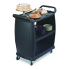 Bussing Cart, Plastic, 3 Shelves, 300 Lb Capacity, 18 x 36.25 x 38, Black