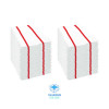 Antimicrobial Foodservice Wipers, 1-Ply, 12 x 21, Red/White, 150/Carton