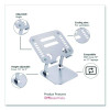 Adjustable Laptop Riser Stand, 10.62" x 9" x 1.5" To 5", Silver